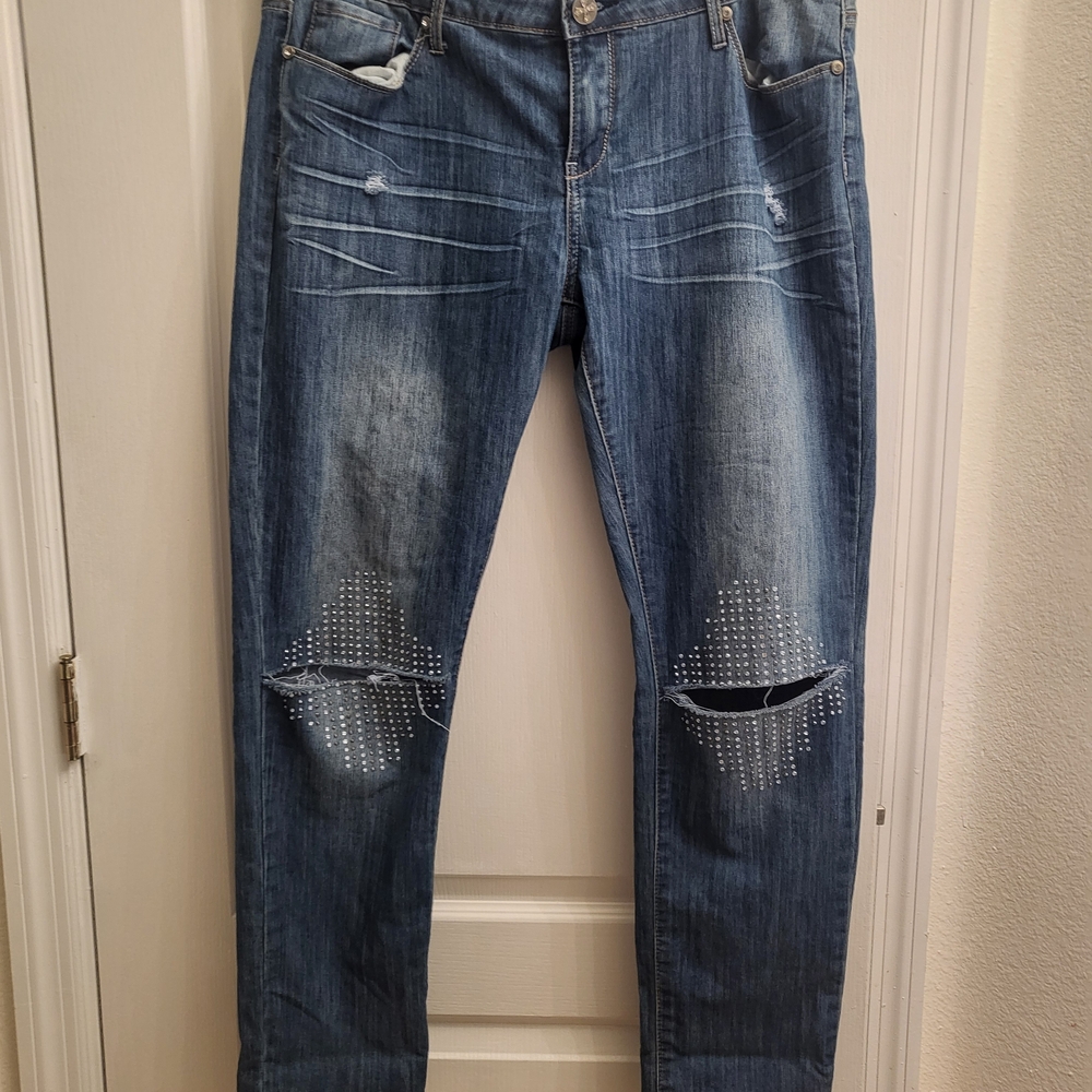 Premier Women's‎ Blue Distressed Skinny Jeans